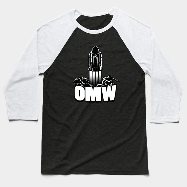 On my Way to Space Baseball T-Shirt by Foxxy Merch